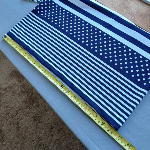 Banana Republic Stripe and Dot Shift Dress XS retro keyhole navy white boat neck - Picture 14 of 16